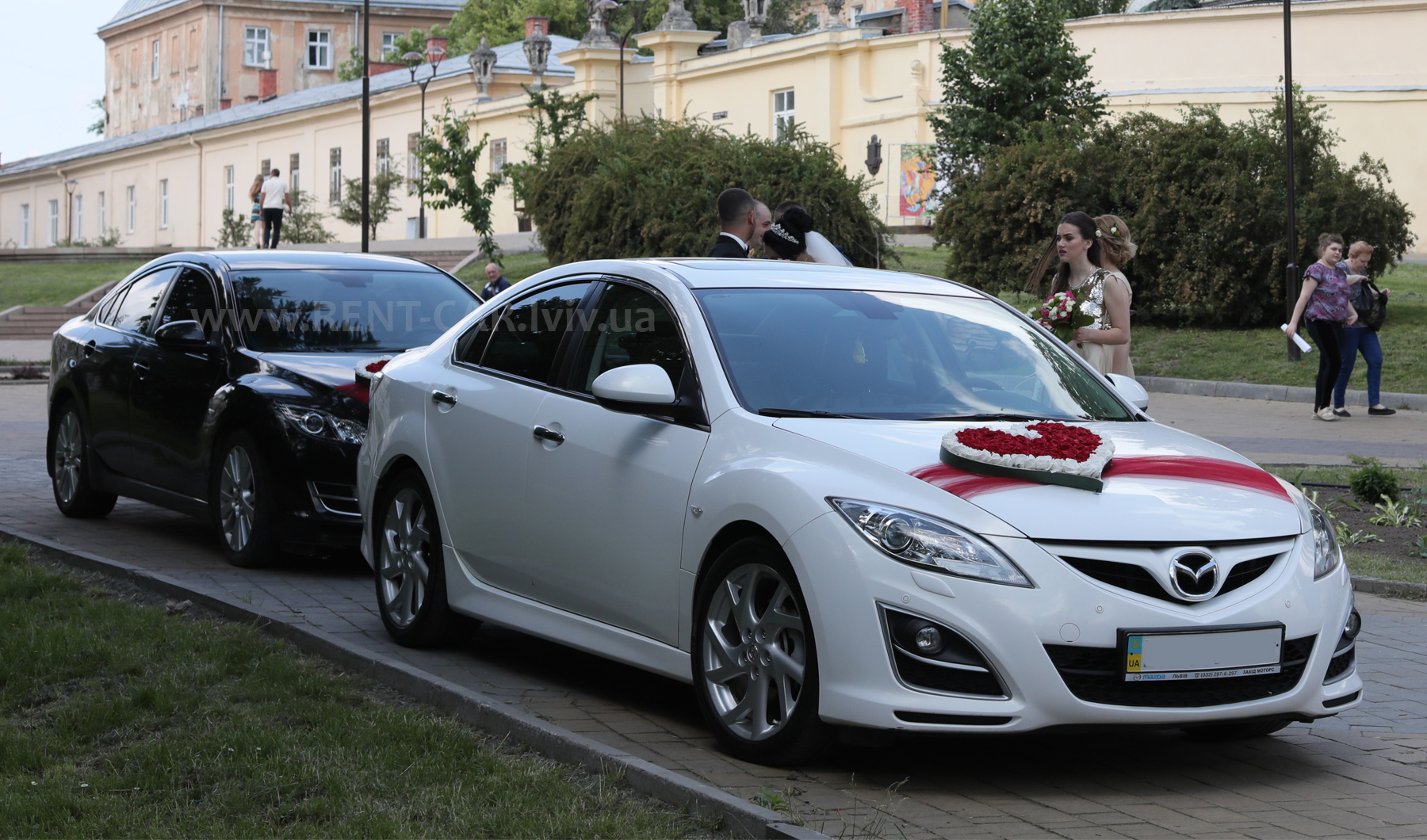 Прикраси на весільні автомобілі Одна любов. Прикрашення на прокат у Львові