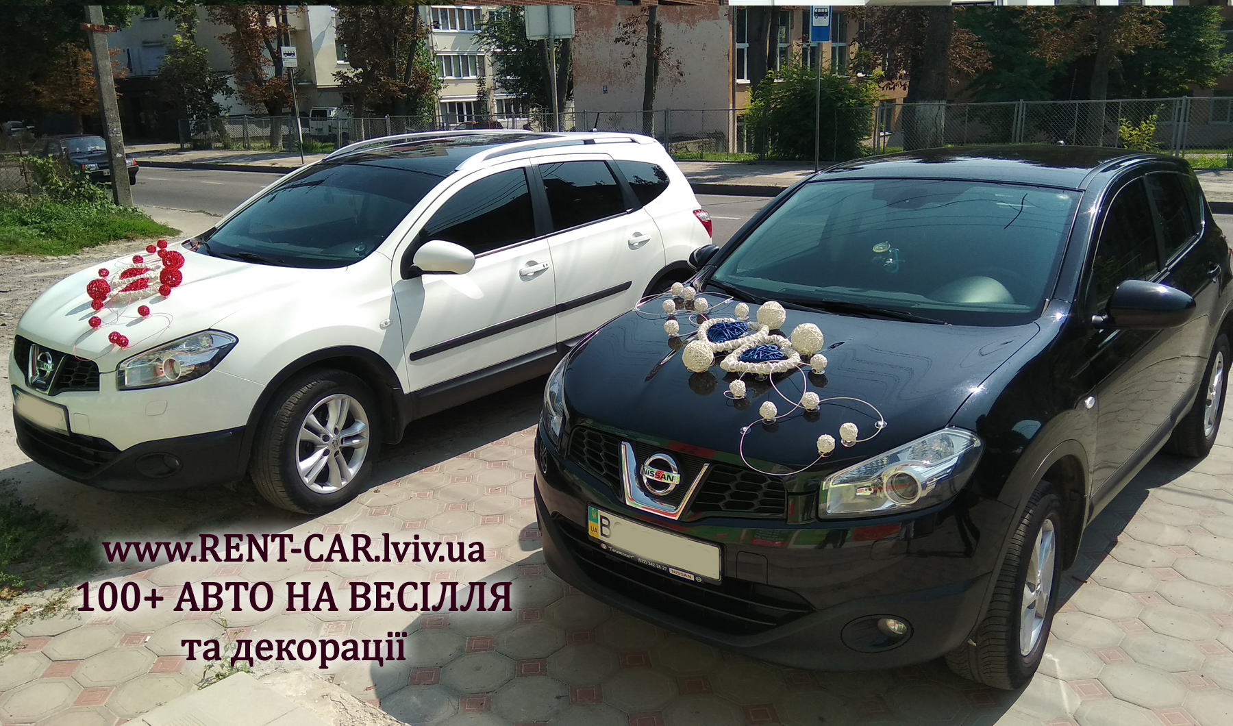 Прокат авто на весілля Nissan Qashqai. Весільні автомобілі у Львові