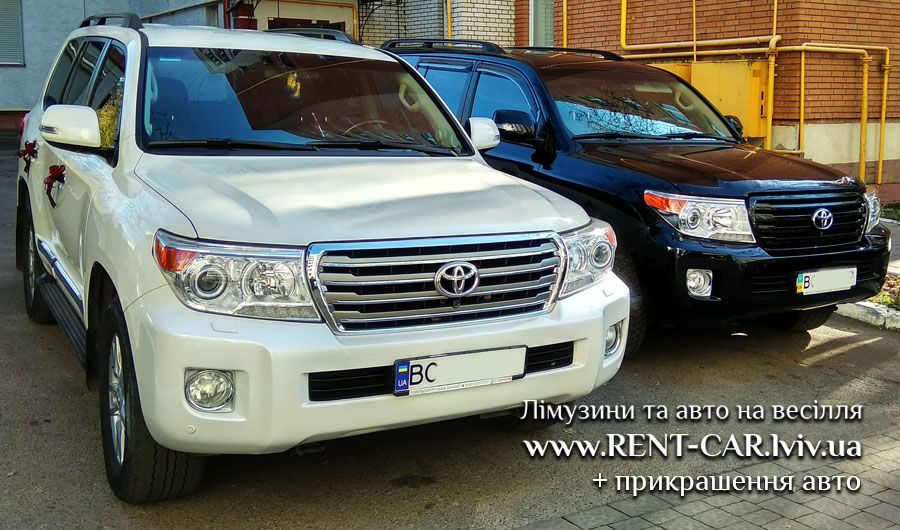 Весільний кортеж з комфортних джипів Toyota Land Cruiser 200. Весільний